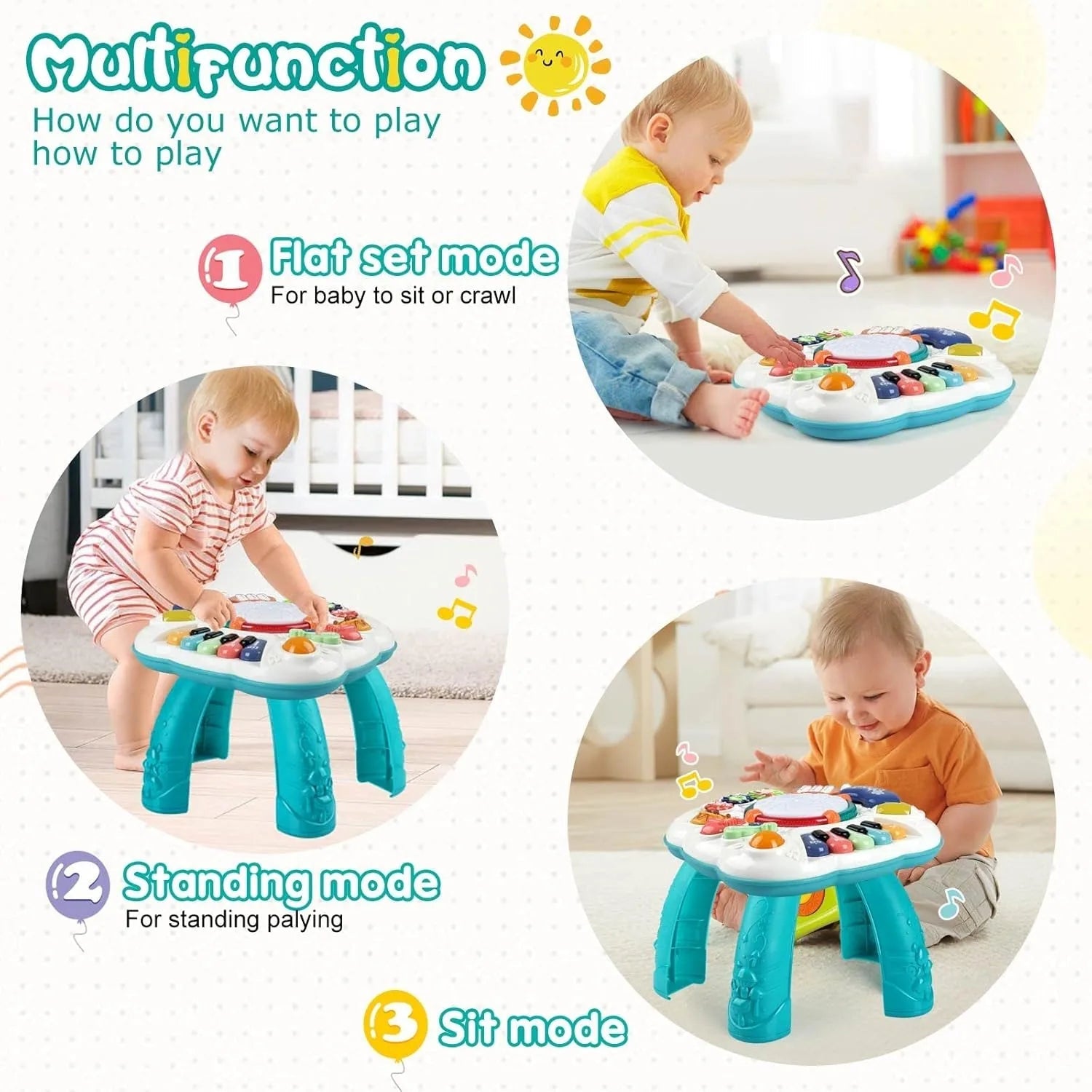 Musical Table Toy for Babies & Toddlers - Safe, Sturdy & Fun Learning Activity - silverfoxgoods